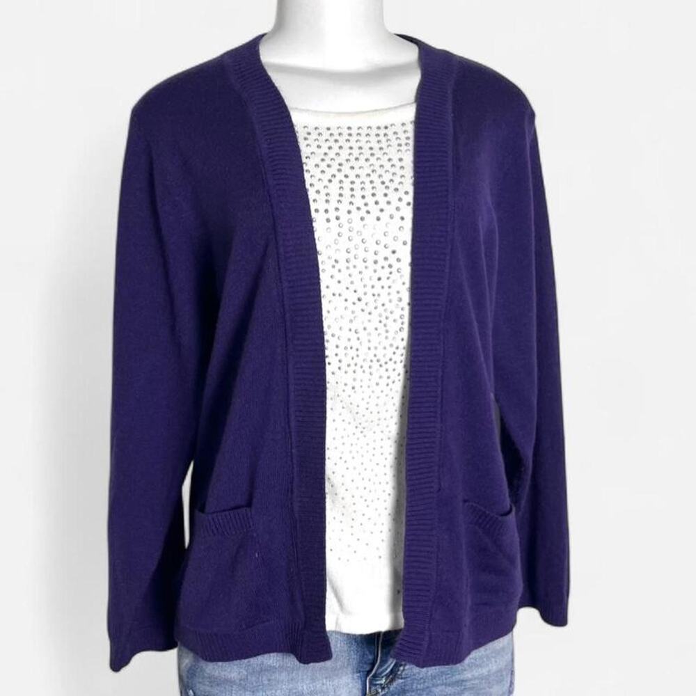 1990s vintage top bedazzle y2k purple cardigan Whimsigoth preppy retro 90s plum